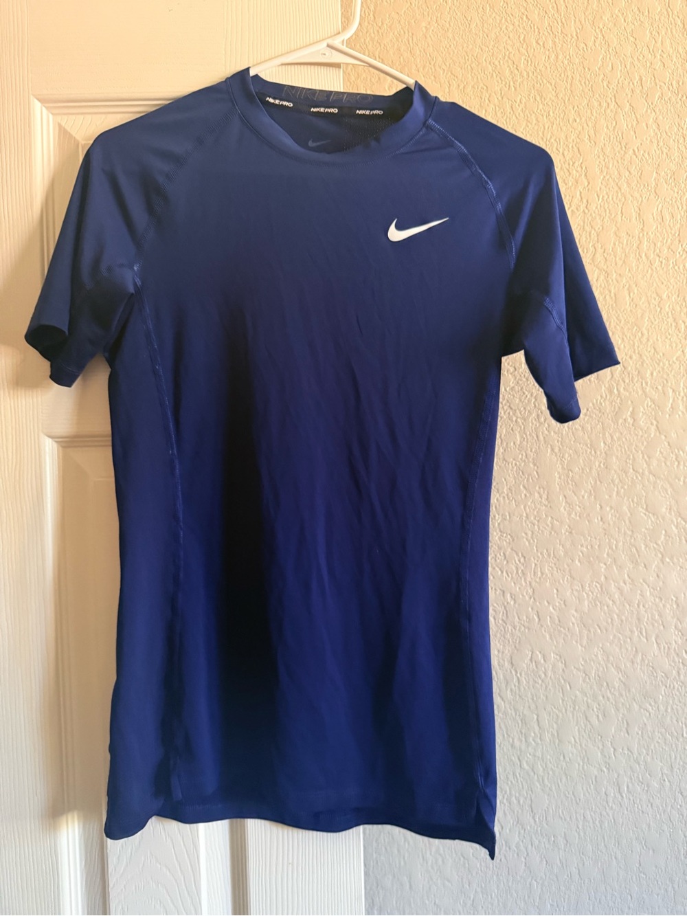 Nike Short Sleeve Dri-FIT Tee - Blue with White Swoosh
